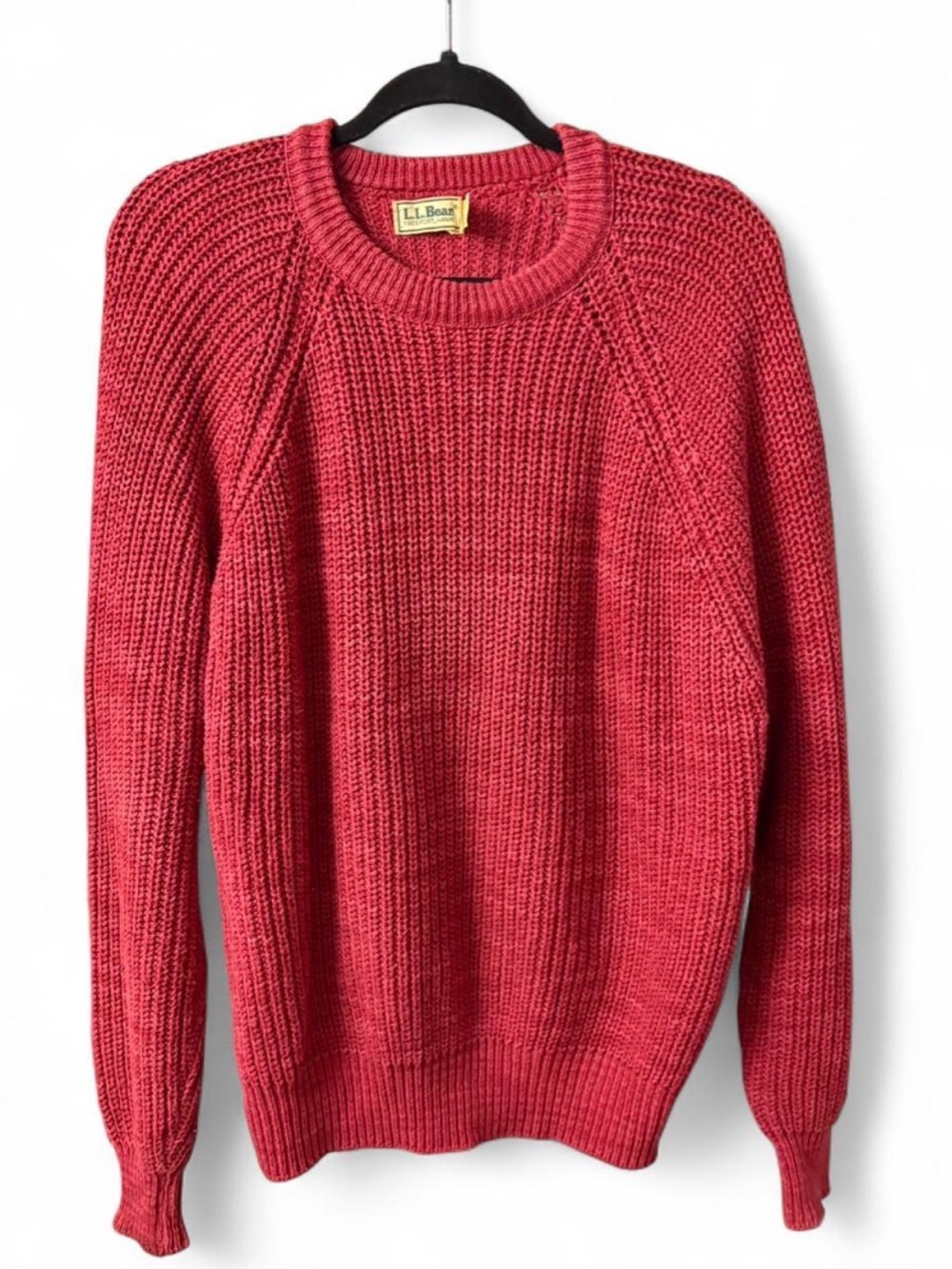 Vintage L.L. Bean Men's Chunky Crewneck Sweater - Coral